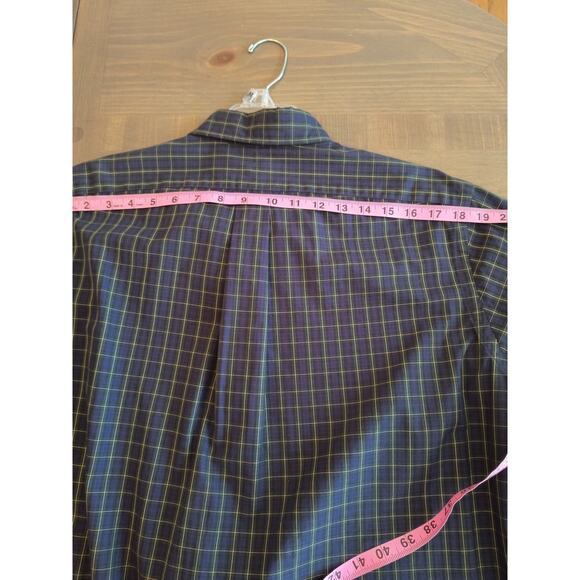 Ralph Lauren Classic Fit Button Down Shirt Men's Size 15.5 Blue Plaid Lng Sleeve - Picture 8 of 14